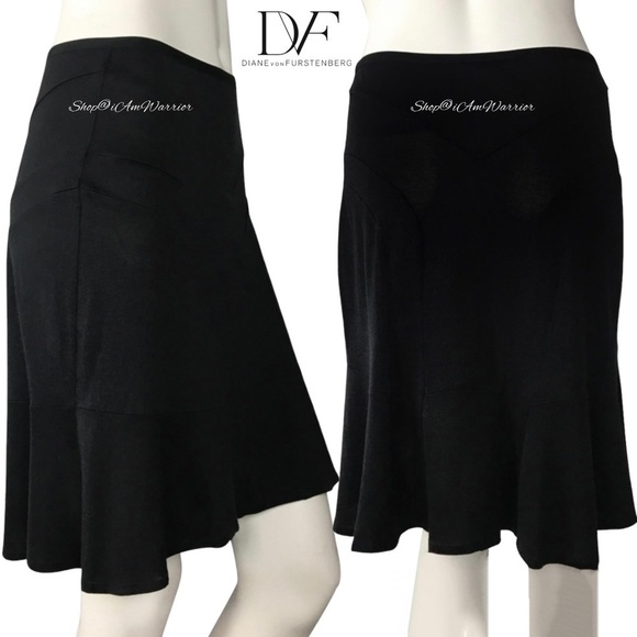 Diane Von Furstenburg black silk flounced mini skirt *shop@iamwarrior - Picture 3 of 6